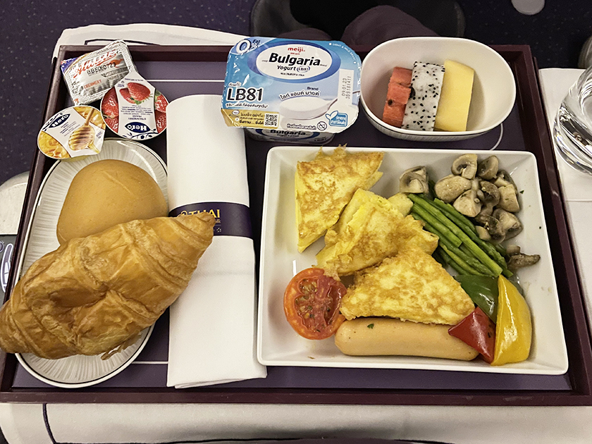 朝食　タイ航空ビジネスクラス