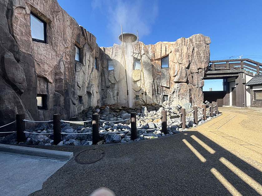 しかべ間歇泉、お湯が噴き上がった