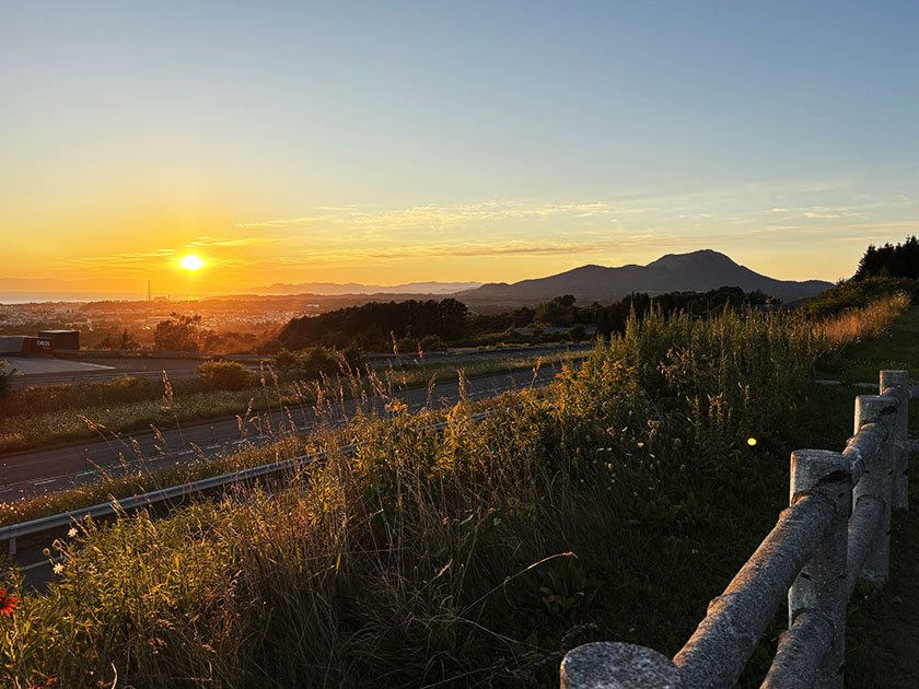 有珠山が見えます