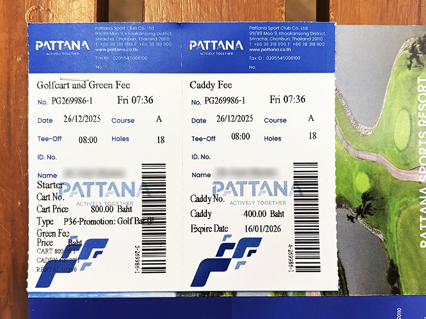 バウチャー　パタナゴルフ＆スポーツリゾート