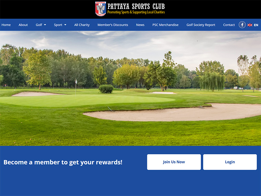 パタヤスポーツクラブのWebサイト