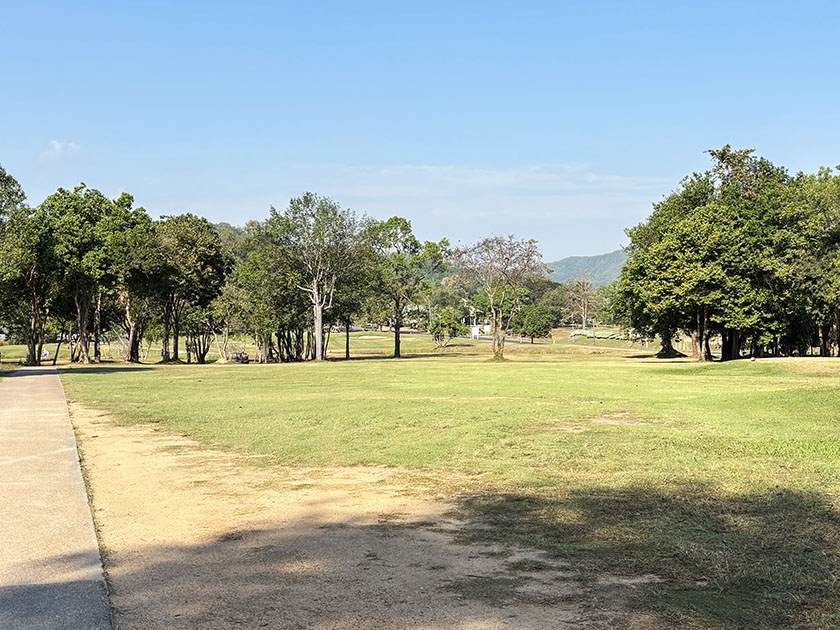 東8番ティーショットはレイアップ プルタルアンネイビーGC